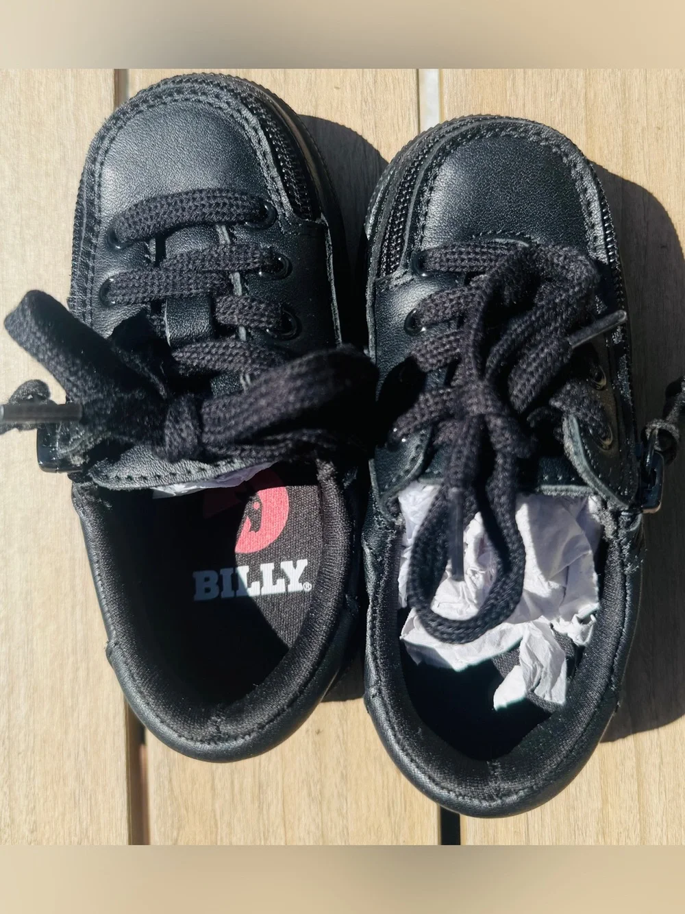 Billy Toddler Black Leather sneaker